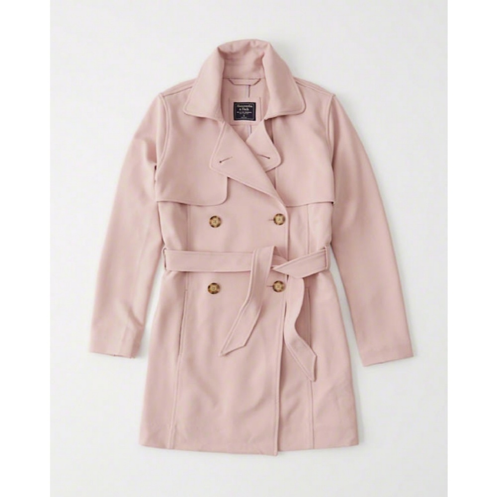 Abercrombie Drapey Trench Coat light pink XL